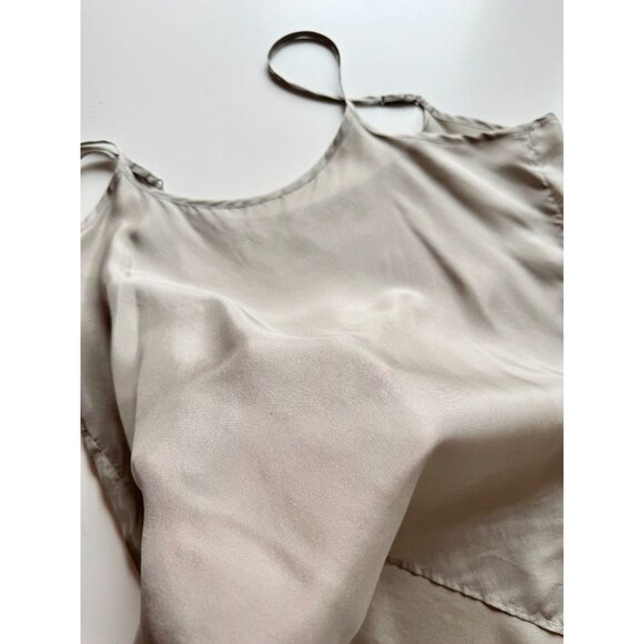 EILEEN FISHER Dove Taupe Grey 100% Silk Habotai Camisole Tank Top, Size L - Picture 10 of 12